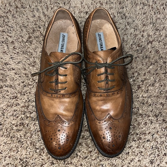 Men's Johnston Murphy Brown Wing Tip Shoes Size 8.5 M - Picture 7 of 14